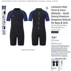 Youth Neoprene Wetsuit - Black and Blue